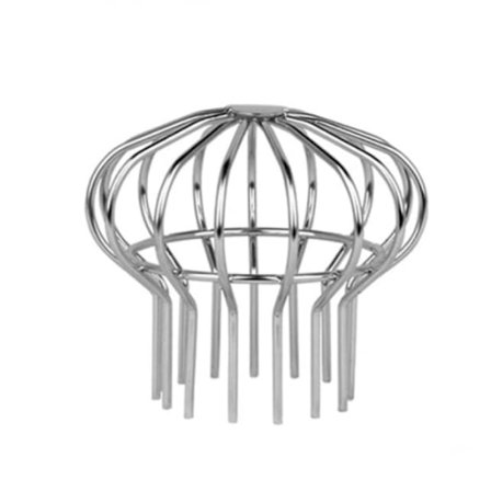 Takrennerister i rustfritt stål for takrenner, beskyttelse mot løv, mose, gjørme og rusk (passer 75 mm hulldiameter)