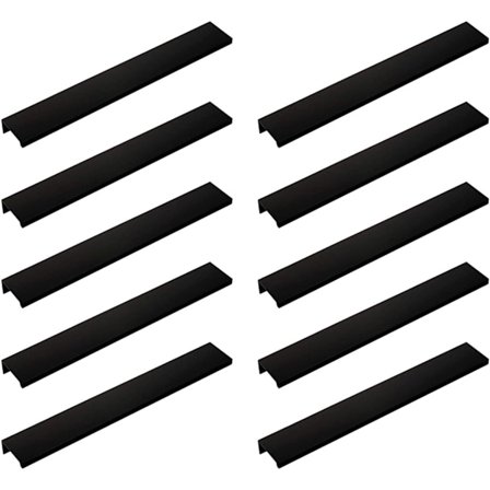 (Noir) 10 stk. Gylne håndtak - Gylne møbelhåndtak - Usynlige håndtak - Gylne kjøkkenhåndtak - Gylne møbelhåndtak i aluminiumlegering