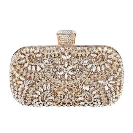 Guld Clutch Tasker til Kvinder Aften, Diamant Bryllup Clutch Crossbody Skuldertaske med Krystal