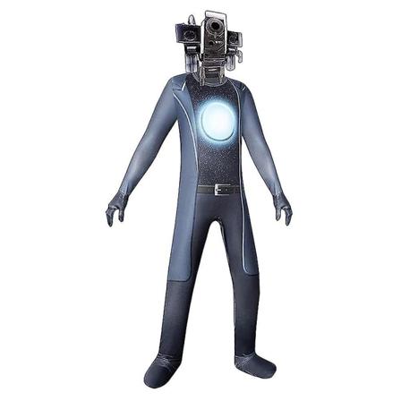 Kids Skibidi Toilet Costume For Boys Tv Man Cameraman Speakerman Halloween Bodysuit Cosplay Dress -a B 8-9 Years