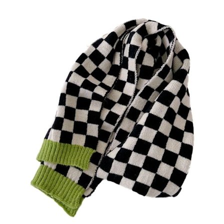 Barns skjerf høst vinter ny rutete strikket skjerf Style1