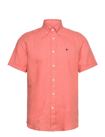 Douglas Linen Ss Shirt-Classic Fit Orange Morris