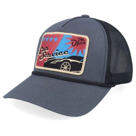 Iconic - Grå trucker Keps - Car Service Sign Rope Dark Charcoal/Black A-frame A-Frame Trucker @ Hatstore