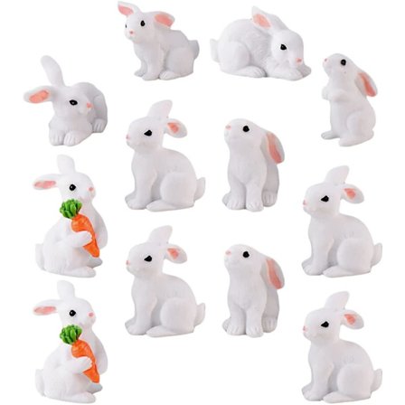 16 stk. Mini Påske Påske Kanin Miniaturer Påske Kanin Miniaturer Mini Kanin Figurer Kanin Figurer Harpiks