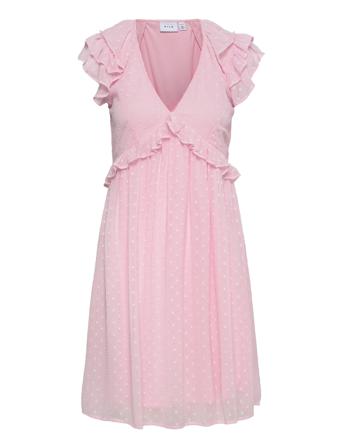 Viarmina V-Neck S/S Short Dress/Dc Kort Kjole Lyserød Vila