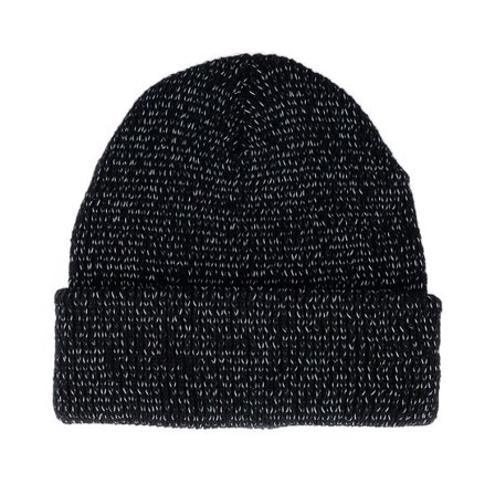 Beechfield - Svart cuff Beanie - Reflective Black Cuff Blank Beanie @ Hatstore