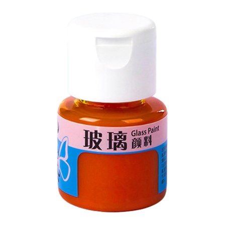 Glassmaling, glassmalingsmaling, glassfargemaling for vinflaske, lyspærer og keramikk oransje gul