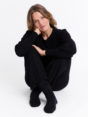 MATCH - Leanne sokker - Marie Philippe - Str. 39-41 - Dame - Pysjamas & Undertøy - Svart - 26% ull, 25% nylon, 23% alpakka, 22% polyester, 4% elastan