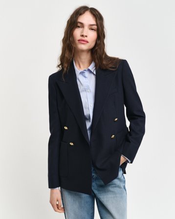 GANT Damen Slim Fit Club Blazer (34) Marineblau