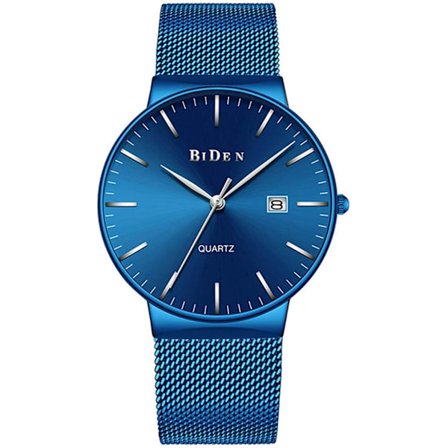 Herre Ultratynn Minimalistisk Klokke Casual Quartz Dato Klokke Vanntett Rustfritt Stål Mann Slank Enkel Armbåndsur