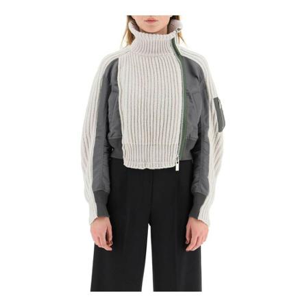 Sacai - Bomberjackor - Grå - Dam - Storlek: M, Dam, Storlek: M