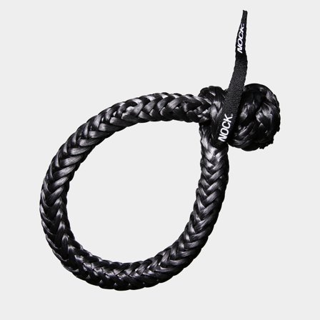 Pehmeä sakkeli NOCK Titan Pro, UHMWPE 78, musta, Ø16 mm (valmistettu Ø8 mm köydestä), 150 mm, 5800 kg