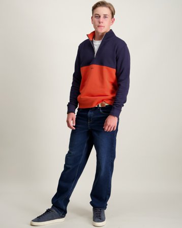 GANT BLOCKED HALF ZIP SWEATSHIRT Blå Genser Gutt - Kids Brand Store