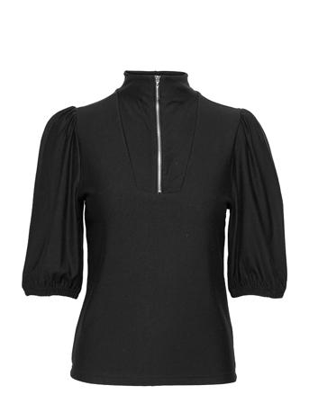 Rifagz Ss Zipper Tee Black Gestuz