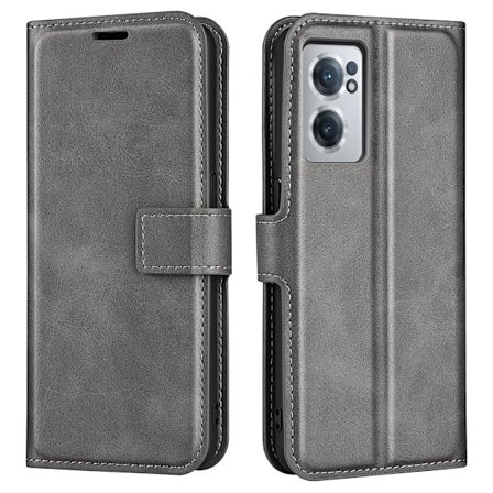 Skinn-etui i lommebok-stil for OnePlus Nord CE 2 5G - Grå