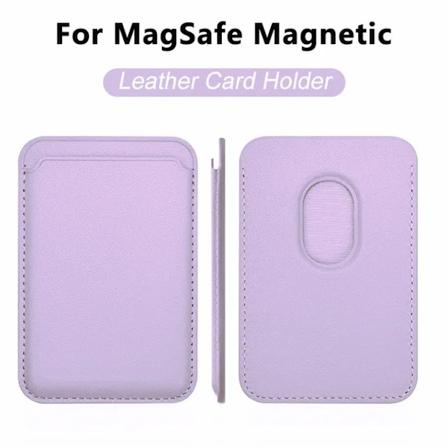 Luksus for Magsafe magnetisk skinn lommebok etui for iPhone 11 12 13 14 15 Pro Max S23 kortholder telefonveske deksel tilbehør Light Purple