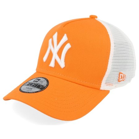 New Era - MLB Orange trucker Kasket - Kids New York Yankees League Essential Orange/White A-frame Trucker @ Hatstore