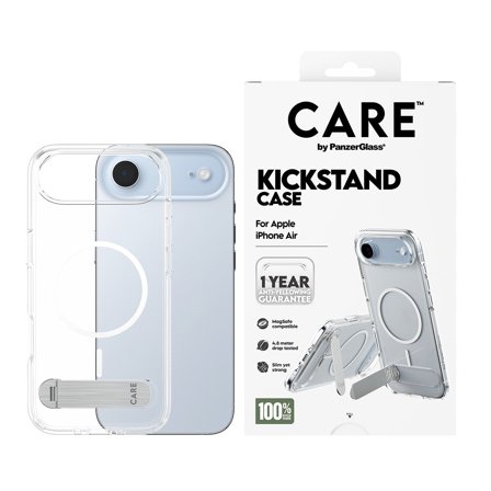 CARE by Panzer Case Transparent w. Kickstand & MagSafe iPhone Air PanzerGlass - High quality tempered glass screen protector