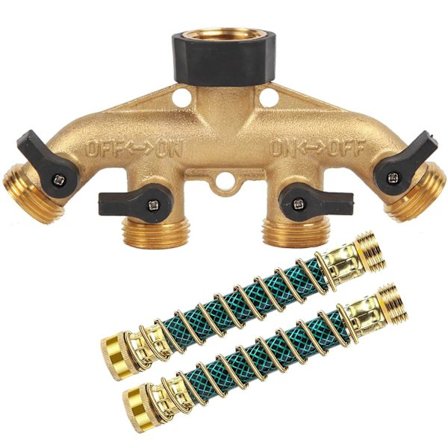 2-veis messing hageslange splitter, 3/4" 3/4" slangekobling