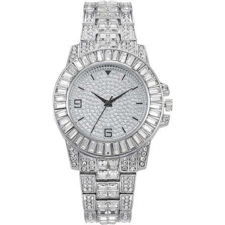 Naisten kello äitienpäivälle ja pääsiäiseen - Trendikäs, ylellinen timanttisetti, digitaalinen aikamittari, naisten kello, seosmetallihihna