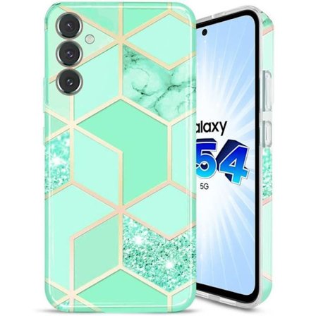 Coque - BOOLING - för Samsung Galaxy A54 5G - Marmor Turquoise - Stötbeständig - Mjuk