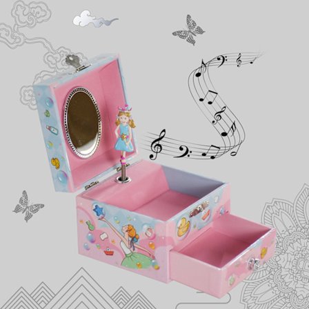 Musikk smykkeskrin tre jente roterende populær musikkboks barneleke gave ...