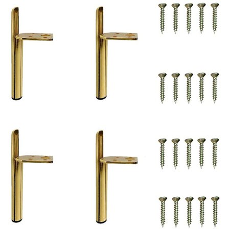 4 stk. Moderne møbelben i jern - Erstatningssofaben med skruer til bord, seng, skab, guld - 13 cm