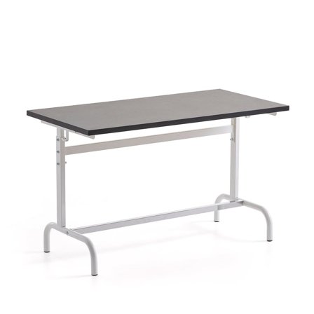 School desk 184, sound-absorbing linoleum, white/dark grey