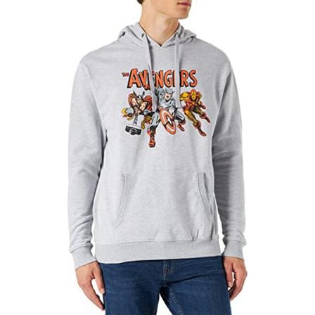 Avengers Herr Vintage Hoodie Xxl Grå