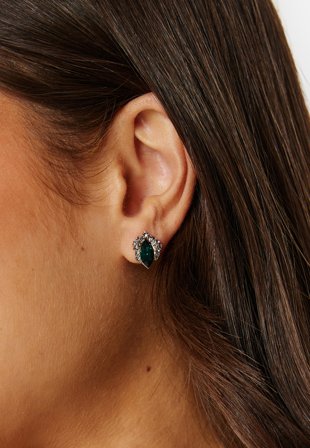 LILY AND ROSE Petite Camille Stud Earrings Emerald / Black diam Accessories