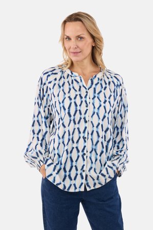 SIGNATURE - Skjorte – Hvid / Blå – Mønstret