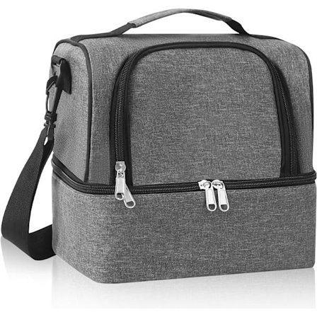 Lunchväska, isolerad lunchväska kylväska termisk lunchväska för män kvinnor 10l kylväska vattentät läcksäker för arbete skola picknick (Gre