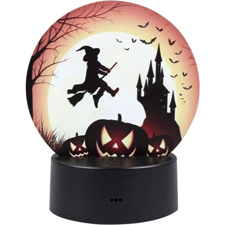 IC Halloween Nattlampa LED Nattlampa Pumpa Häxa Nattljus vid sängbord Dekorativ Bordslampa Ljus Present till Halloween Hemmafest (utan batteri)