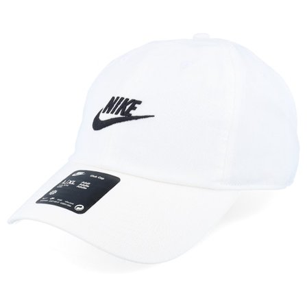 Nike - White unconstructed Gorra - Club Futura Wash White/Black Dad Cap @ Hatstore