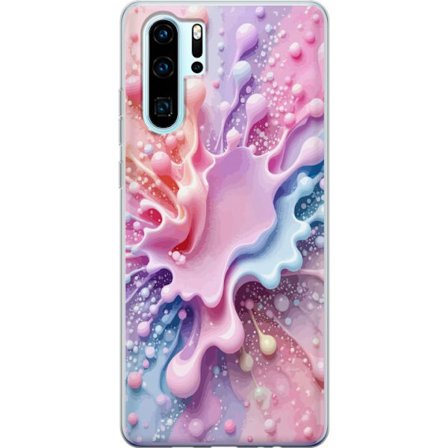 Kompatibel Mobilcover til Huawei P30 Pro Pastell splash - Abstrakt motiv i lyserøde, blå og lilla toner