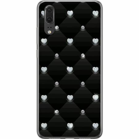 Huawei P20 Genomskinligt Skal Bling Heart