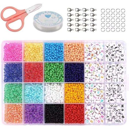 DIY - Perleboks - Seed beads - 3mm - 7000stk - Bokstavsperler