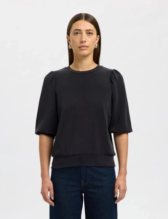 Selected Slftenny 3/4 Sweat Top Noos - Black - XXL