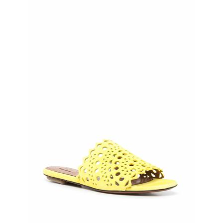 Alaïa, Flat Sandals Geel, Dames, Maat:36 EU