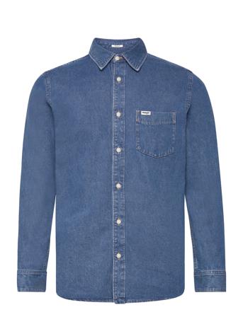 1 Pkt Shirt Blue Wrangler