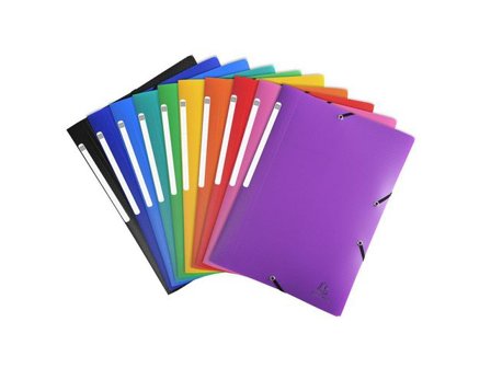 Exacompta Gummibandsmapp 3-klaff A4 PP sorterade - Lyreco - Kontorsmaterial - Mappar och plastfickor - Gummibandsmappar 3-klaff - Plast