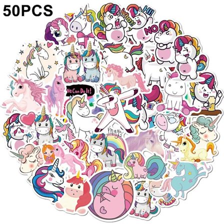50 stk. Enhjørning-klistermærker Vandtætte æstetiske friske klistermærker Vinyl-klistermærker Dekal til vandflasker Bærbar computer Telefoner DIY og 