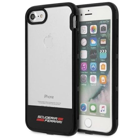Ferrari Racing Shield kotelo iPhone 7 / 8 / SE 2020 / SE 2022 - Puoliksi läpinäkyvä