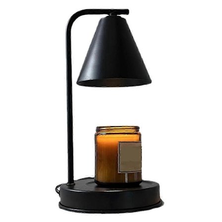 Lysestakevarmerlampe med tidsstyrt dimming, røykfri voks lampe, vintage soveromsdekor bordlampe, ingen smelting av voks, EU-plugg