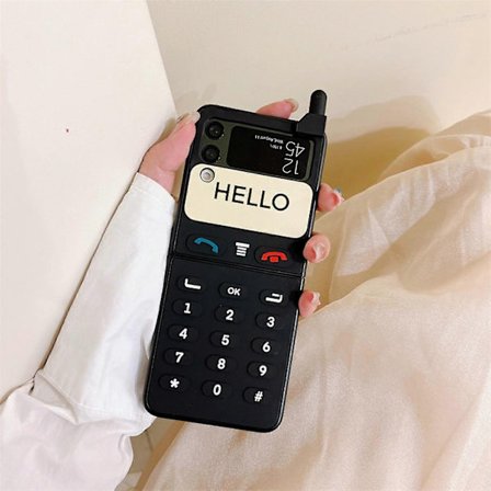 Game Boy-skal Kompatibelt med Samsung Galaxy Z Flip 4, Lyxigt 3D-tangentbord Hårt PC-skydd