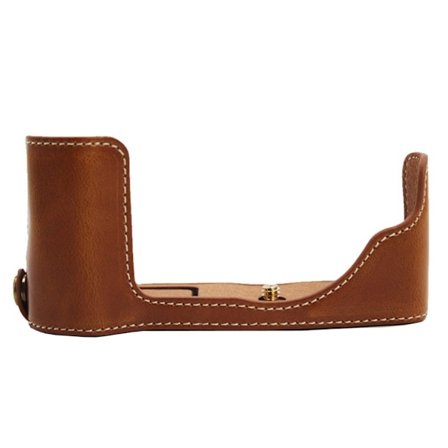 Olympus PEN E-P7 nahkasuojus, jossa on akkuaukko - Ruskea