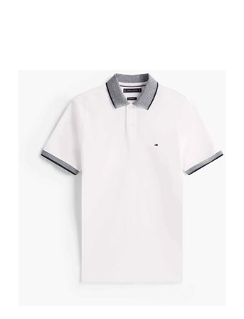 Linen Pique Reg Polo White Tommy Hilfiger