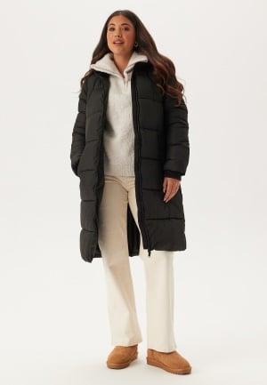 Pieces Bee New Long Puffer Jacket XS Black Jakker Dam