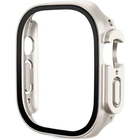 2 stk Herdet Glass Etui for Apple Watch Ultra 49mm, Innebygd Skjermbeskytter, Full Dekning for iWatch Serie Ultra 49mm Etui