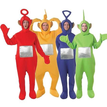 Vuxna Barn Teletubbies Kostymer Cosplay Kostym Tinky Winky Dipsy Laa-laa Po Party Fancy Dress Jumpsuit Röd 150CM